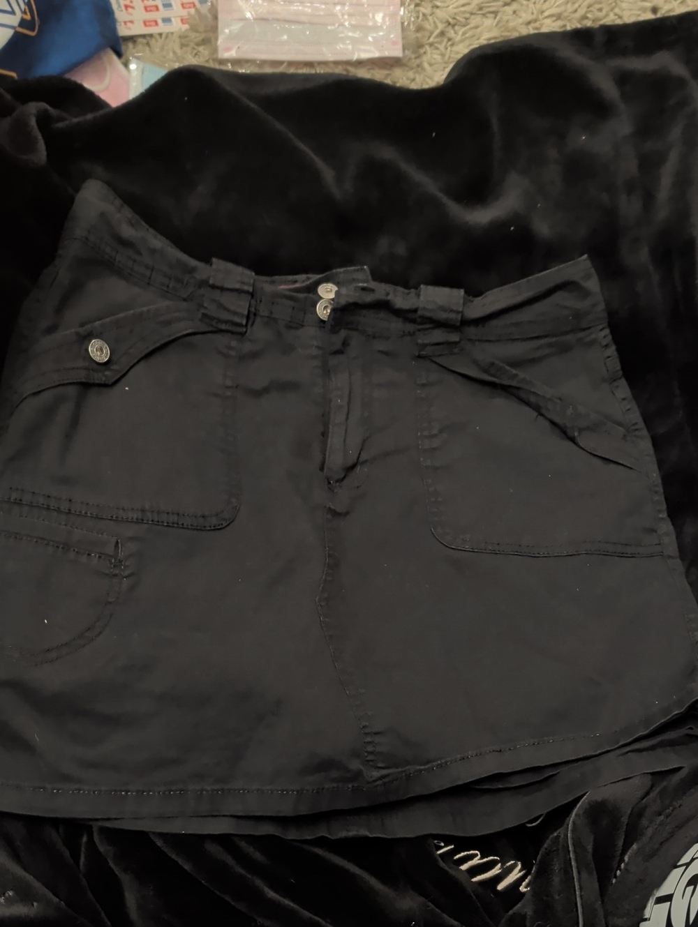 Black Casual Pocket Skirt